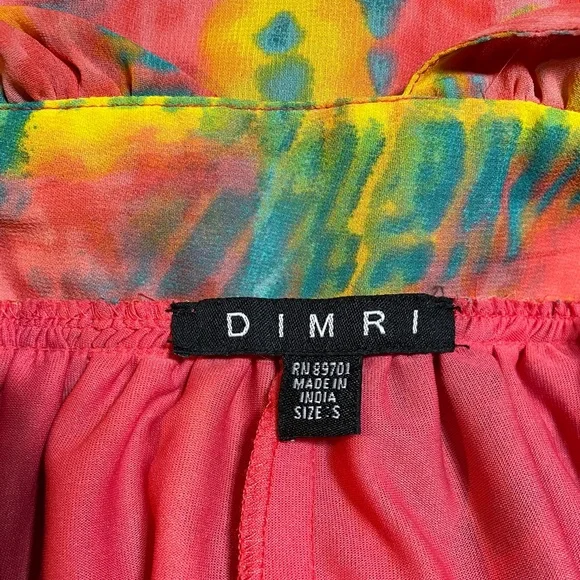 #0158 Dimri Fully Lined Banded Waist Twisted Strap Maxi w/ side Zip. Tie dye-S - Picture 12 of 13